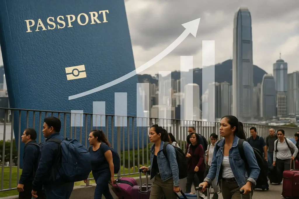 تصویر واقعی از مهاجران و نمودار رشد اقتصادی مرتبط با تأثیر مهاجرت بر اقتصاد