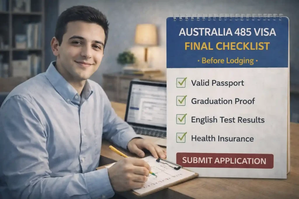 چک‌لیست نهایی قبل از لاج ویزای 485 استرالیا در خانه و پای کامپیوتر