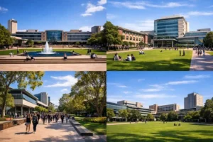 دانشگاه نیوساوت‌ولز سیدنی (UNSW) – نمای افقی از پردیس اصلی Kensington با فضای سبز و ساختمان‌های آموزشی مدرن